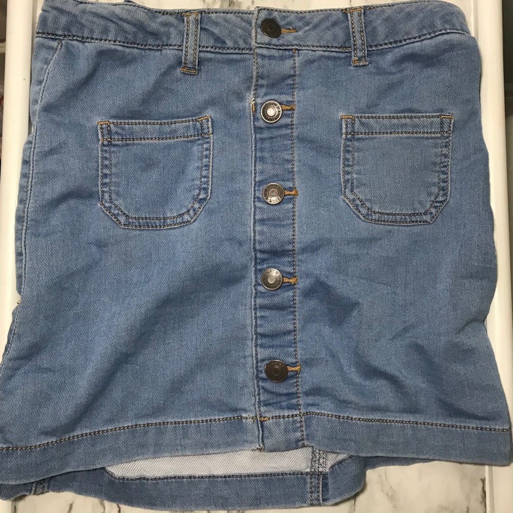 Cat & jack denim skirt button down 10/12